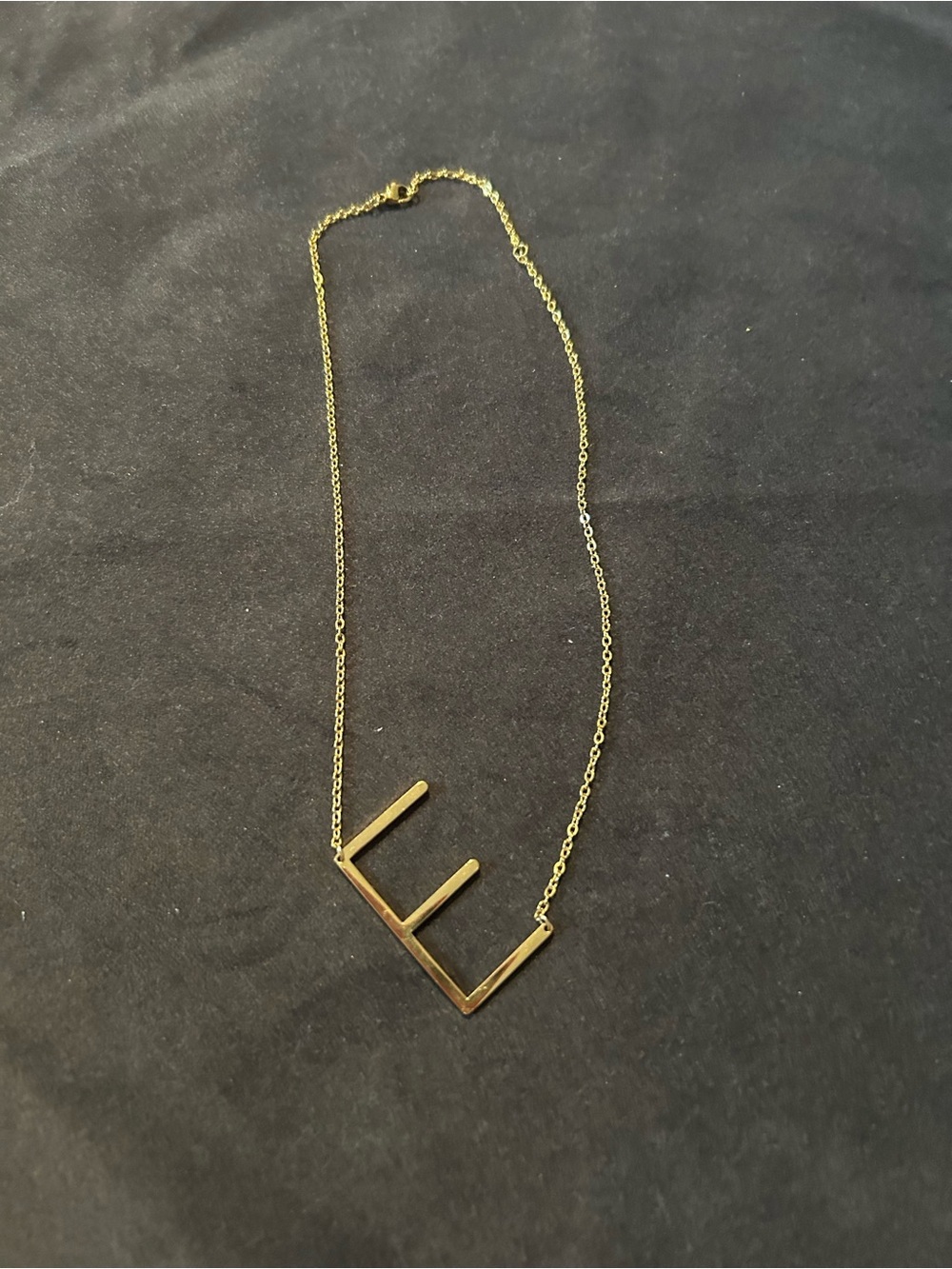 Gold E-Initial Pendant Necklace - Women Jewelry lightweight